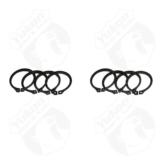 Yukon Gear & Axle - (4) Full Circle Snap Rings, fit 297X U-Joint with aftermarket axle.