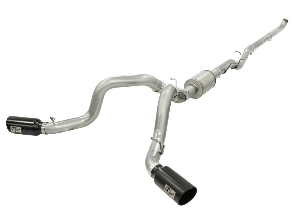 aFe Power - aFe Power 4in DP-Back Exhaust GM Silverado/Sierra 2500/3500 01-07 V8-6.6 Blk-Dual - 49-04045-B