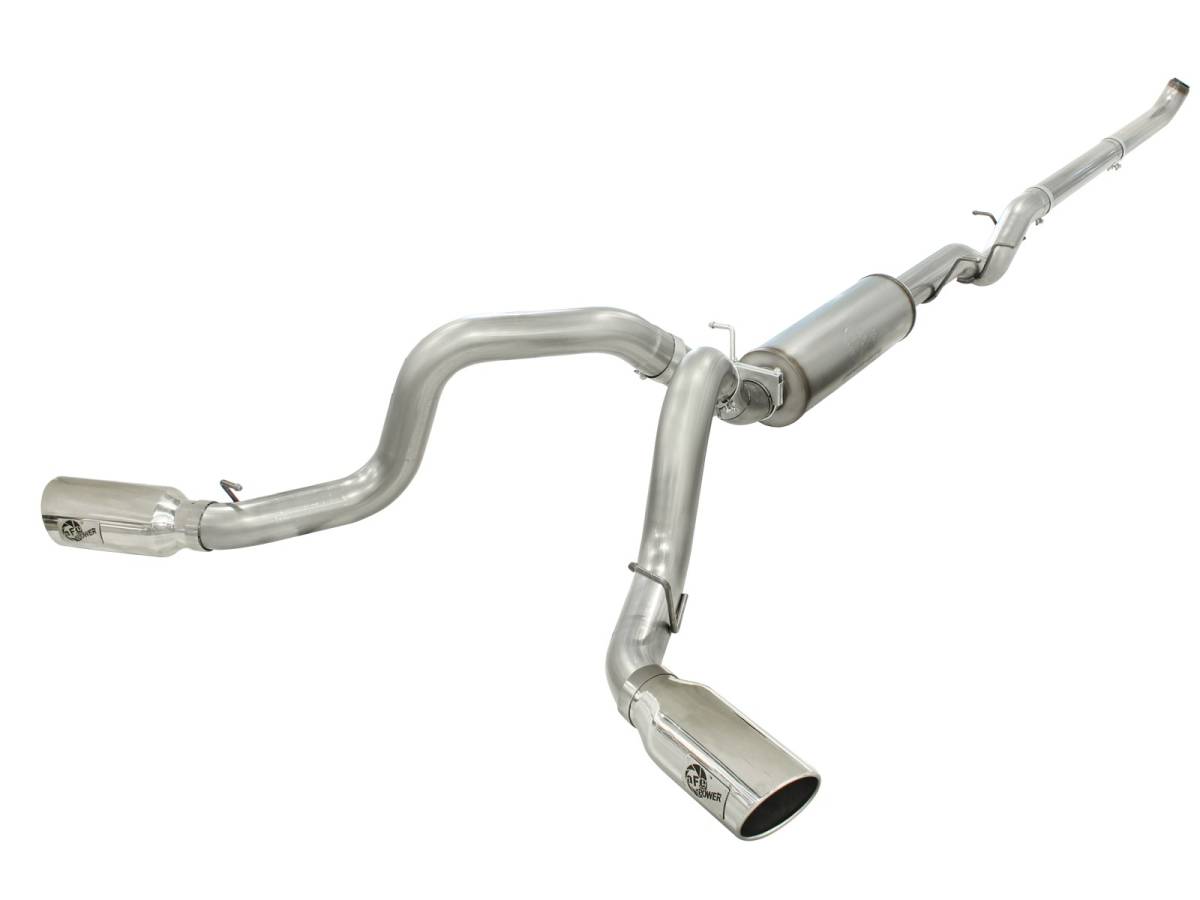 aFe Power - aFe Power 4in DP-Back Exhaust GM Silverado/Sierra 2500/3500 01-07 V8-6.6L Pol-Dual - 49-44045-P