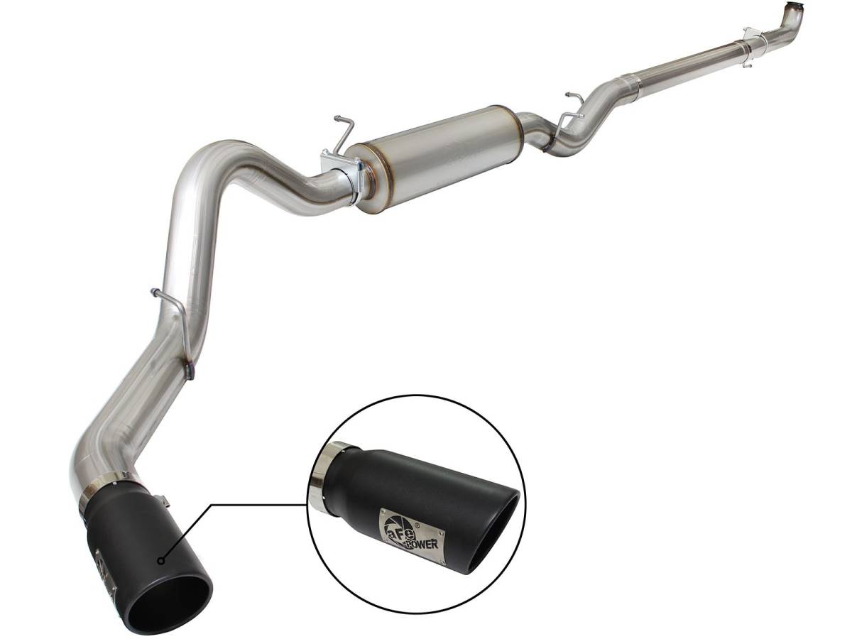 aFe Power - aFe Power 4in DP-Back Exhaust GM Silverado/Sierra 2500/3500 01-10 V8-6.6L Blk Tip - 49-44059-B