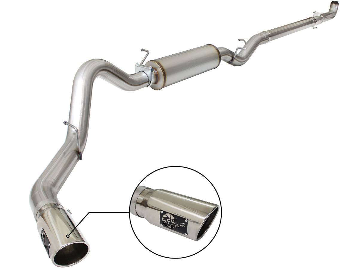 aFe Power - aFe Power 4in DP-Back Exhaust GM Silverado/Sierra 2500/3500 01-10 V8-6.6L Pol Tip - 49-44059-P