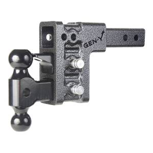 Gen-Y Hitch - Gen-Y Mega Duty 2in Shank 5in Drop 2K TW 16K Hitch w/GH-051 Dual-Ball/GH-032 Pintle Lock - GH-523