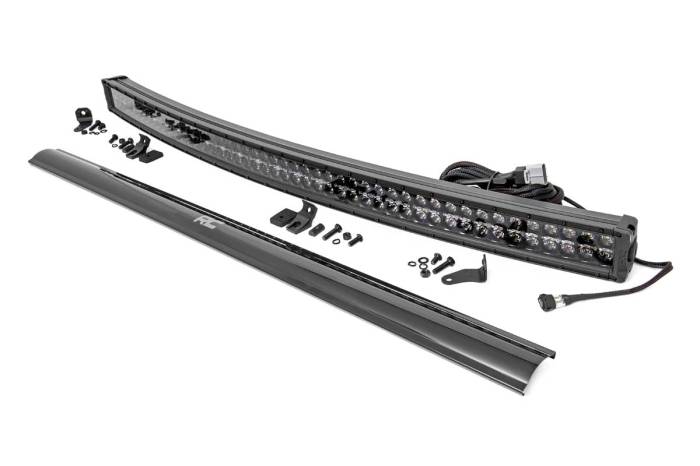 Rough Country - 50 Inch Black Series LED Light Bar Curved Dual Row Cool White DRL Rough Country