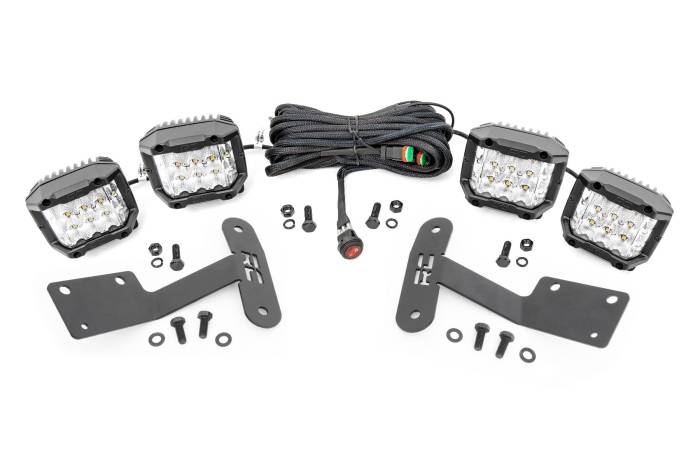 Rough Country - LED Light Kit Ditch Mount 3 Inch OSRAM Wide Toyota Tundra 2WD/4WD (14-21) Rough Country