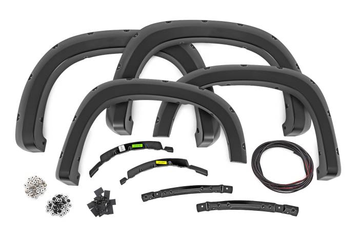 Rough Country - Pocket Fender Flares GAZ Summit White Chevy Silverado 1500 2WD/4WD (22-26) Rough Country