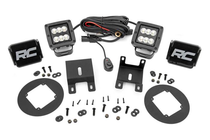 Rough Country - Subaru Led Fog Light Kit Black Series Flood Beam For 15-19 Outback Rough Country