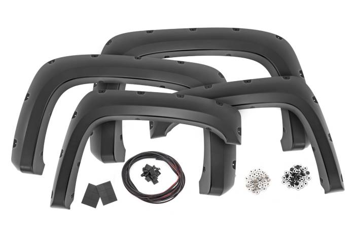 Rough Country - Pocket Fender Flares 6 Foot 7 Inch & 8 Foot Bed Chevy Silverado 1500/2500HD/3500HD (07-14) Rough Country