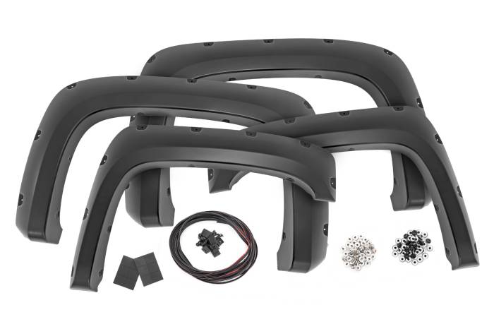 Rough Country - Pocket Fender Flares 6 Foot 7 Inch & 8 Foot Bed 46 Stealth Gray Chevy Silverado 1500/2500HD/3500HD (07-14) Rough Country