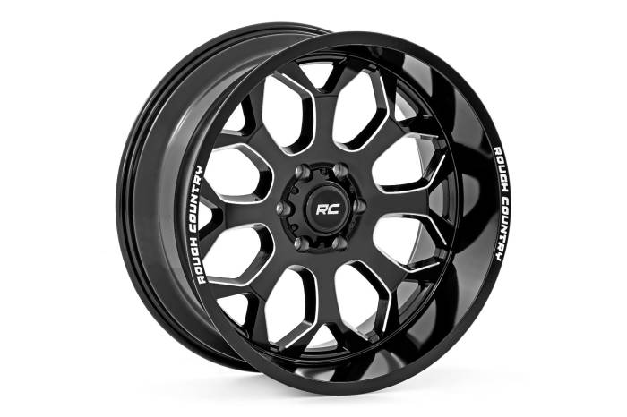Rough Country - 96 Series Wheel One-Piece Gloss Black 20x10 8x6.5 -19mm Rough Country