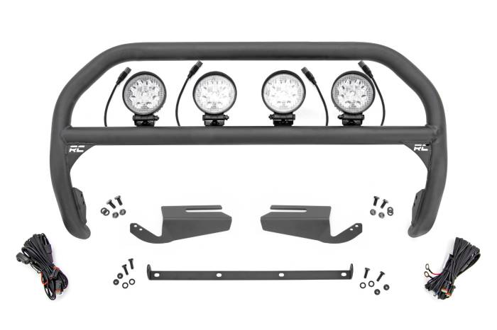 Rough Country - Nudge Bar 4 Inch Round Led (x4) OE Modular Steel Ford Bronco 4WD (21-25) Rough Country