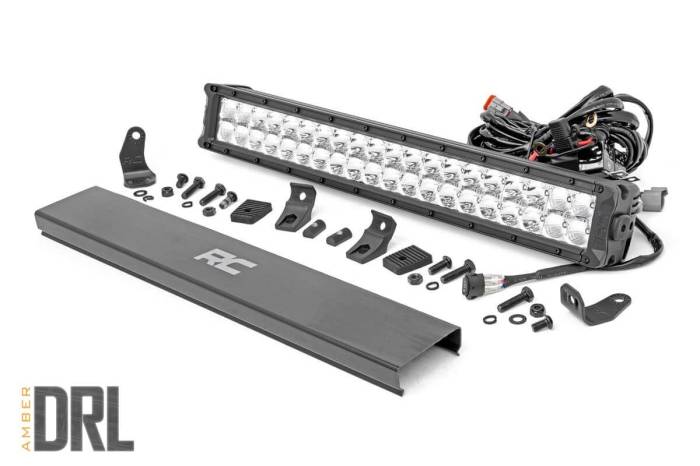 Rough Country - 20 Inch Chrome Series LED Light Bar Dual Row Amber DRL Rough Country