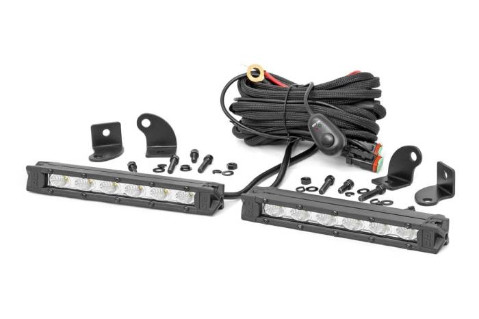 Rough Country - 6 Inch Chrome Series LED Light Bar Slim Line Pair Rough Country