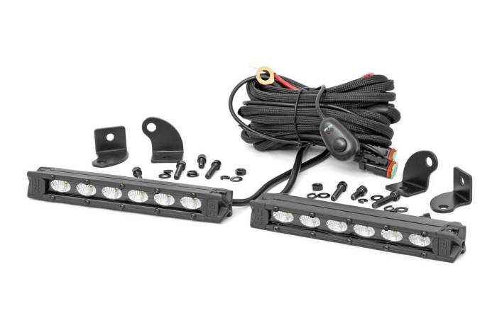 Rough Country - 6 Inch Black Series LED Light Bar Slim Line Pair Rough Country