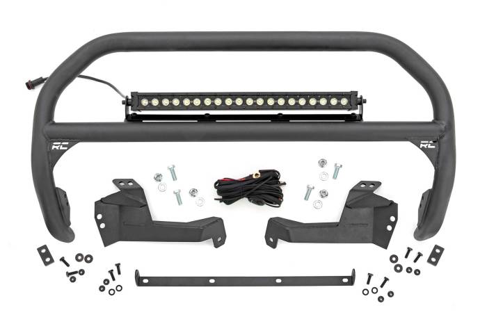 Rough Country - Nudge Bar 20 Inch Black DRL Single Row LED Ford Bronco Sport 4WD (21-24) Rough Country
