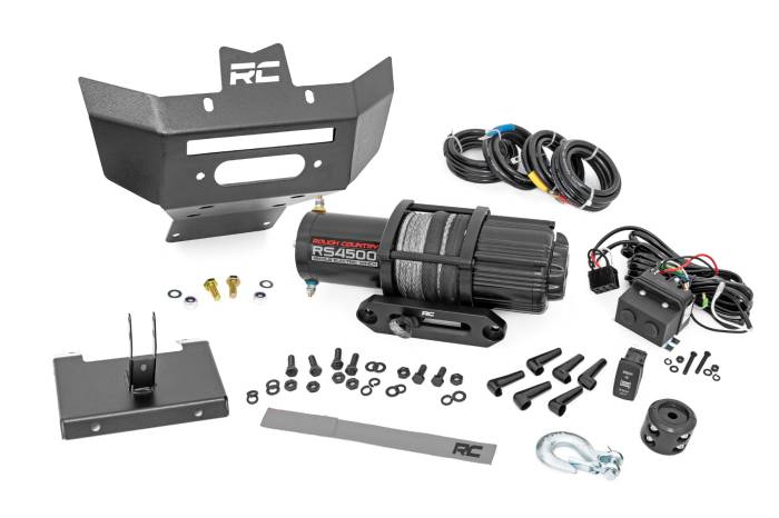 Rough Country - Winch Bumper 4500-Lb Winch Synthetic Rope Can-Am Renegade 1000/Renegade 500 Rough Country