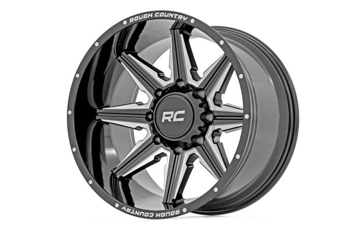 Rough Country - 91M Series Wheel One-Piece Gloss Black 20x12 8x170 -44mm Rough Country