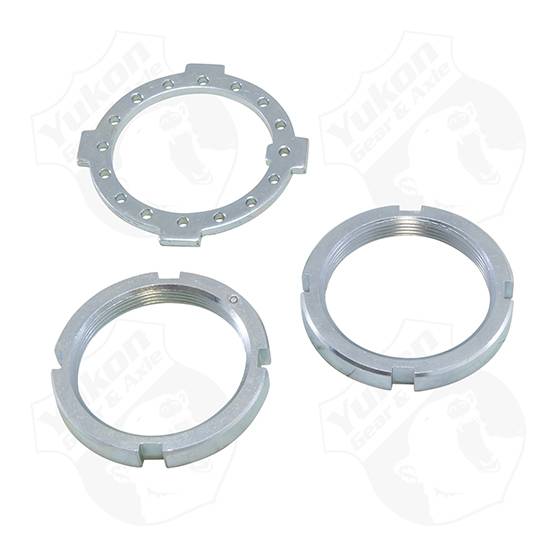 Yukon Gear & Axle - Yukon Gear Replacement Spindle Nut Kit for Dana 50 and 60 w/two 4-slot type Nuts & Washer - AK D60F-NUTS