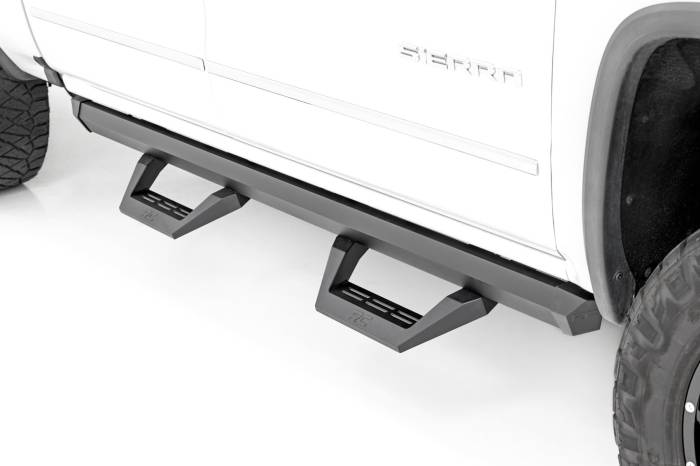 Rough Country - SRX2 Adj Aluminum Step Crew Cab Silverado/Sierra 1500/2500HD/3500HD (07-18 & Classic) Rough Country