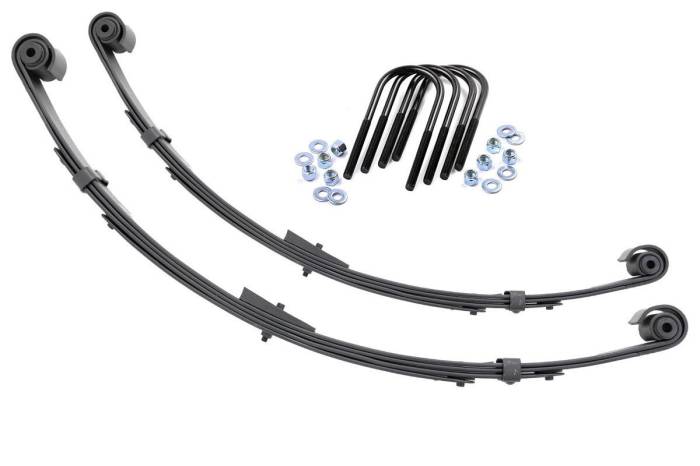 Rough Country - Rear Leaf Springs Military Wrap 4 Inch Lift Pair Jeep Wrangler YJ (87-95) Rough Country