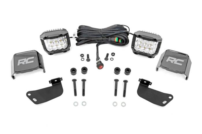 Rough Country - LED Light Kit Front Mount 3 Inch Chrome Pair Wide Angle Segway 570 F Rough Country