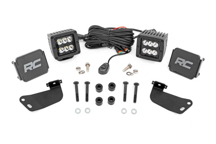 Rough Country - LED Light Kit Front Mount 2 Inch Black Pair Segway 570 F Rough Country