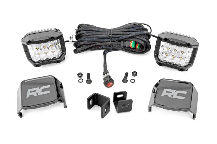 Rough Country - LED Light Kit Ditch Mount 3 Inch OSRAM Wide Toyota Tundra 2WD/4WD (22-26) Rough Country