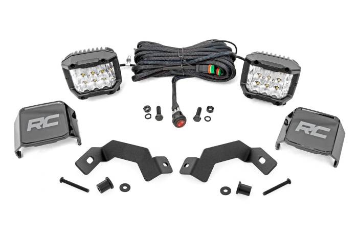 Rough Country - LED Light Kit Ditch Mount 3 Inch OSRAM Wide Toyota Land Cruiser (24-26) Rough Country