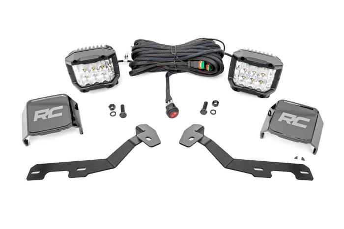 Rough Country - LED Light Kit Ditch Mount 3 Inch OSRAM Wide Ram 1500 2WD/4WD (2019-2026) Rough Country