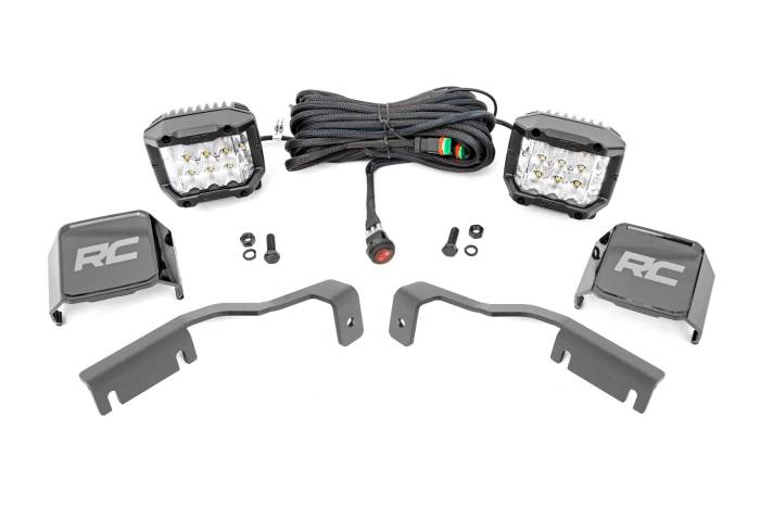 Rough Country - LED Light Kit Ditch Mount 3 Inch OSRAM Wide Nissan Frontier (22-26) Rough Country