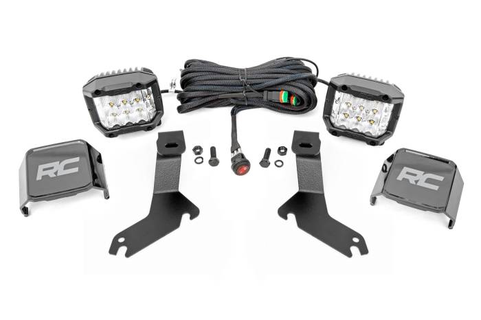 Rough Country - LED Light Kit Ditch Mount 3 Inch OSRAM Wide Chevy Silverado 1500 (99-06)/Tahoe (00-06) Rough Country