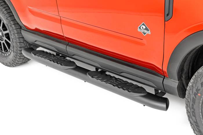 Rough Country - Oval Nerf Steps Black Ford Bronco Sport 4WD (2021-2026) Rough Country