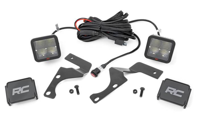 Rough Country - LED Light Kit Ditch Mount 2 Inch Spectrum Spot Pair Toyota 4Runner (10-24) Rough Country
