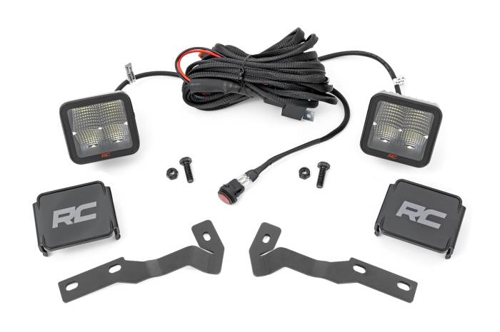 Rough Country - LED Light Kit Ditch Mount 2 Inch Spectrum Pair Spot Toyota Tacoma (16-23) Rough Country