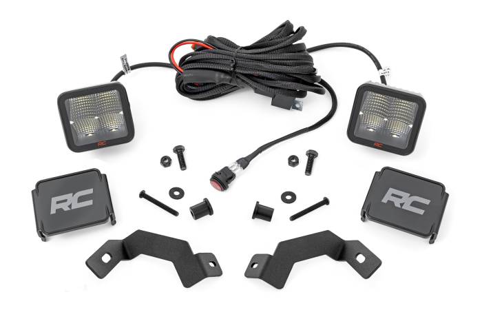 Rough Country - LED Light Kit Ditch Mount 2 Inch Spectrum Pair Spot Toyota Land Cruiser (24-26) Rough Country
