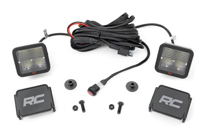 Rough Country - LED Light Kit Ditch Mount 2 Inch Spectrum Pair Spot Pattern Ford Bronco (21-25) Rough Country