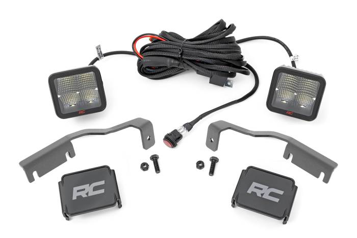 Rough Country - LED Light Kit Ditch Mount 2 Inch Spectrum Pair Spot Nissan Frontier (22-26) Rough Country