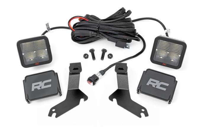Rough Country - LED Light Kit Ditch Mount 2 Inch Spectrum Pair Spot Chevy Silverado 1500 (99-06)/Tahoe (00-06) Rough Country