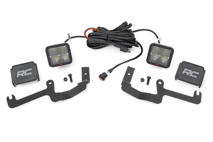 Rough Country - LED Light Kit Ditch Mount 2 Inch Spectrum Pair Spot Chevy Silverado 1500 (19-26) Rough Country