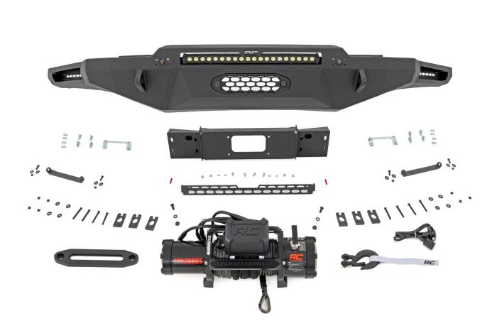 Rough Country - Hybrid Front Bumper 12000S Black LED Toyota Tundra 2WD/4WD (2022-2026) Rough Country