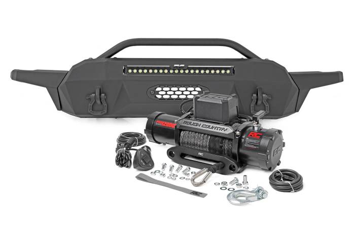 Rough Country - Front Bumper Hybrid 20 Inch Black White DRL LED Toyota Tacoma 2WD/4WD (16-23) Rough Country