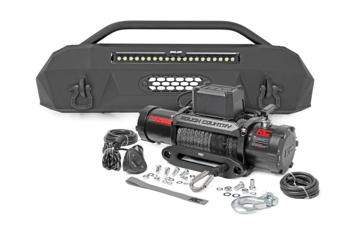 Rough Country - Front Bumper Hybrid 20 Inch Black DRL LED Toyota Tacoma 4WD (2016-2023) Rough Country