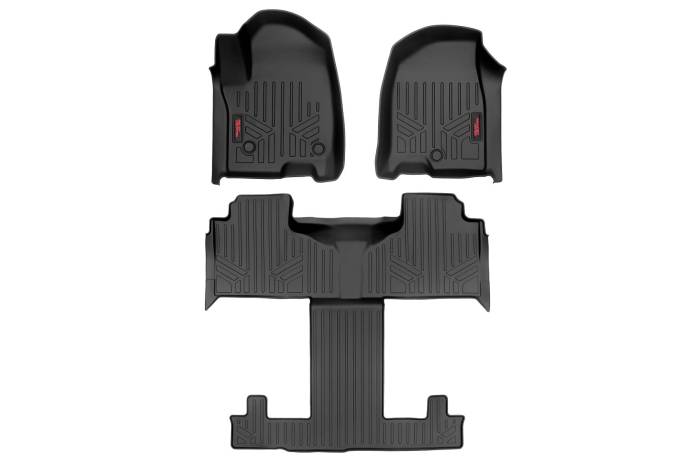 Rough Country - Floor Mats FR & RR FR/RR Bucket Chevy/GMC Tahoe/Yukon 2WD/4WD (21-26) Rough Country