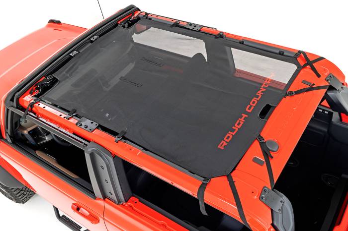 Rough Country - Mesh Bikini Top Plus Black Ford Bronco 4WD (2021-2025) Rough Country