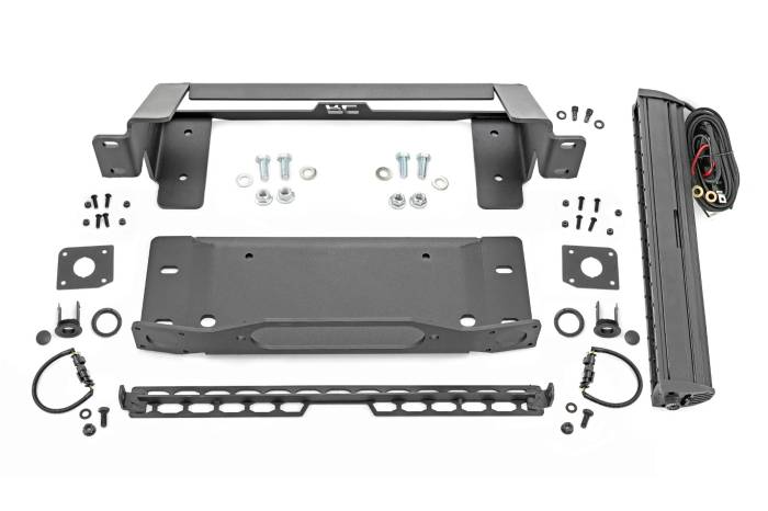 Rough Country - High Winch Mount All Models 20 Inch Black Single Row LED DRL Ford Bronco (21-25) Rough Country