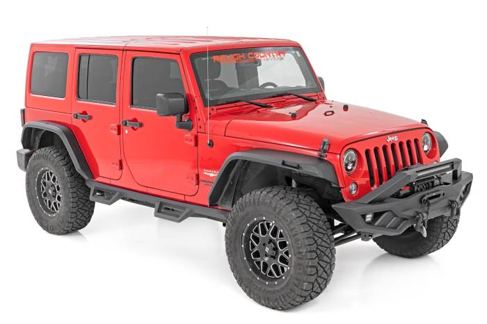 Rough Country - High Clearance LED Flat Fender Flare Kit UV Treated Jeep Wrangler JK (07-18) Rough Country