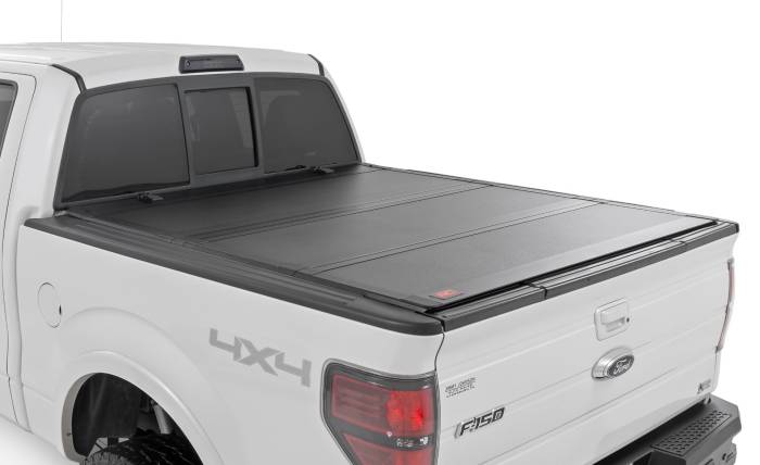 Rough Country - Hard Tri-Fold Flip Up Bed Cover 6 Foot 7 Inch Bed Ford F-150 2WD/4WD (2004-2014) Rough Country