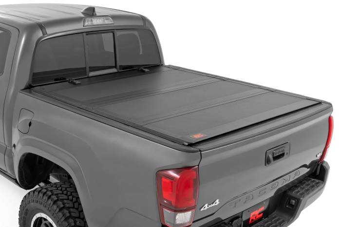 Rough Country - Hard Tri-Fold Flip Up Bed Cover 6 Foot Bed Toyota Tacoma 2WD/4WD (2016-2023) Rough Country