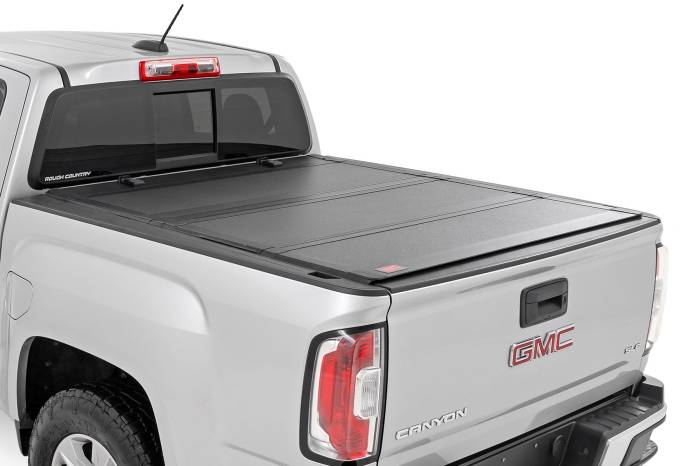 Rough Country - Hard Tri-Fold Flip Up Bed Cover 6 Foot Bed Chevy/GMC Canyon/Colorado (15-26) Rough Country