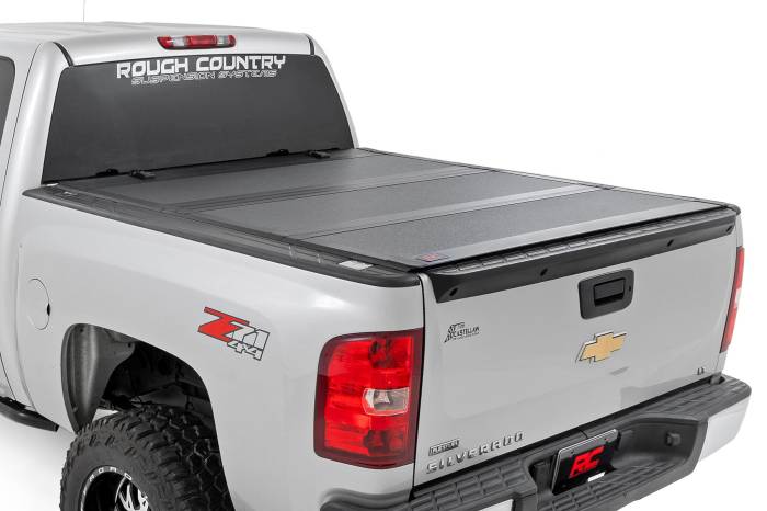 Rough Country - Hard Tri-Fold Flip Up Bed Cover 5 Foot 9 Inch Bed Silverado/Sierra 1500 (07-13) Rough Country