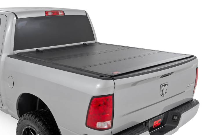Rough Country - Hard Tri-Fold Flip Up Bed Cover 5 Foot 7 Inch Bed Ram 1500 2WD/4WD (2009-2018 & Classic) Rough Country